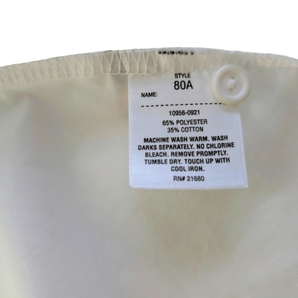 NWOT DENNIS UNIFORM Girls Peter Pan Collar Blouse Size 4 White Short Sleeve - Picture 4 of 5